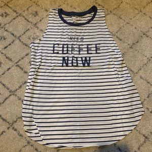 Soft and comfy muscle style tank “need coffee now”